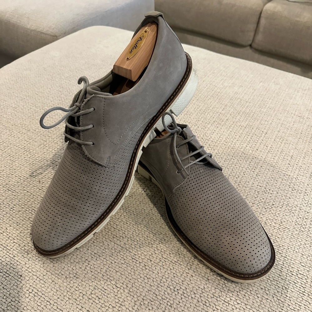 Ecco Men’s Jeremy Perforated Tie Derby Oxford Shoes Dove Grey